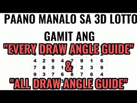 Paano Manalo sa Swertres gamit ang All draw angle guide and.